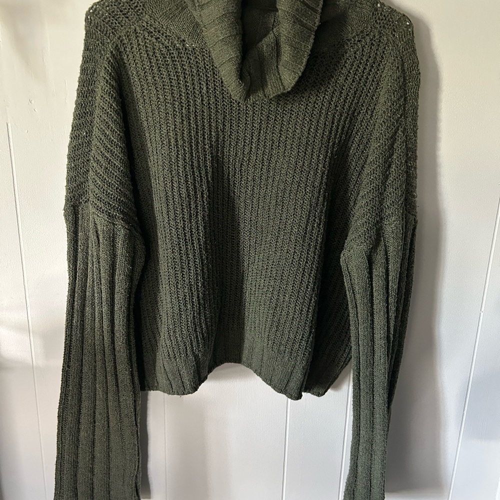 SO Olive Cowl Neck Sweater